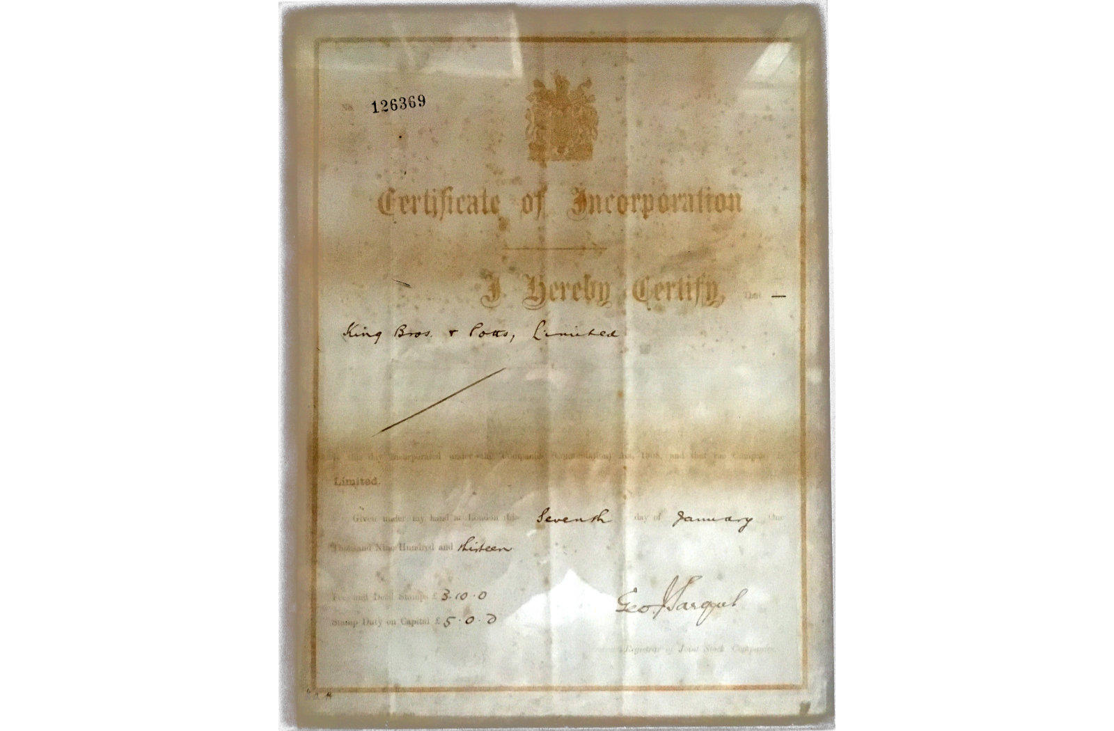 Certificate of Incorporation