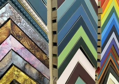 Frame moulding chevron samples